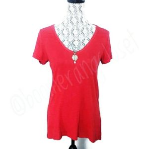 Halogen Scoop-Neck, Short-Sleeve, Slub-knit Tee